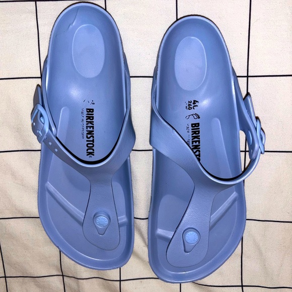 Birkenstock Shoes - Birkenstock Sky Blue Slip-Ons